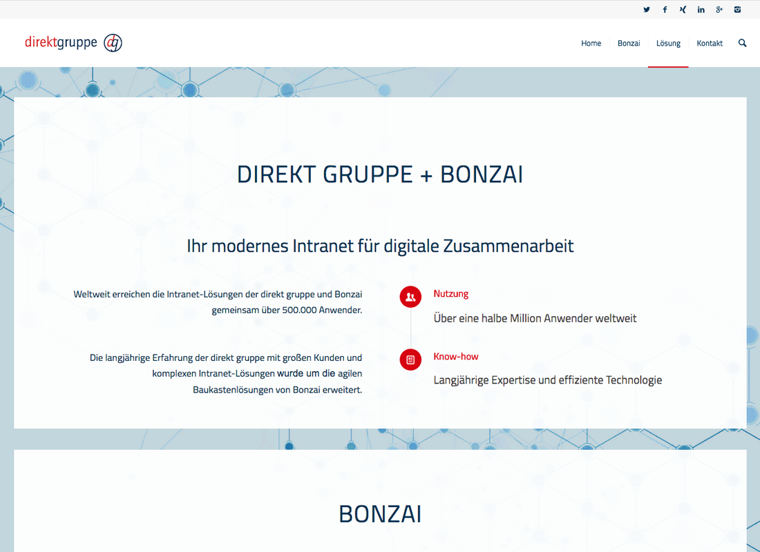 Bonzai Webseite
